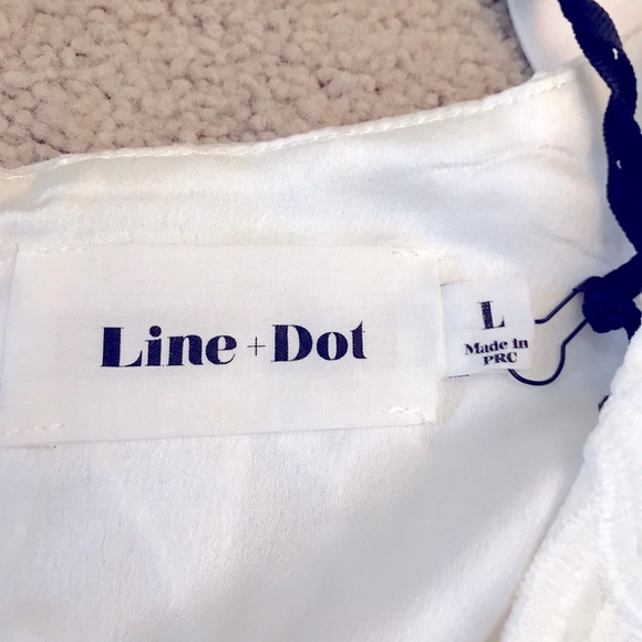 Line Dot White Floral Lace Up Romper NEW Womens Large Long Sleeve Wedding Summer - Picture 4 of 16